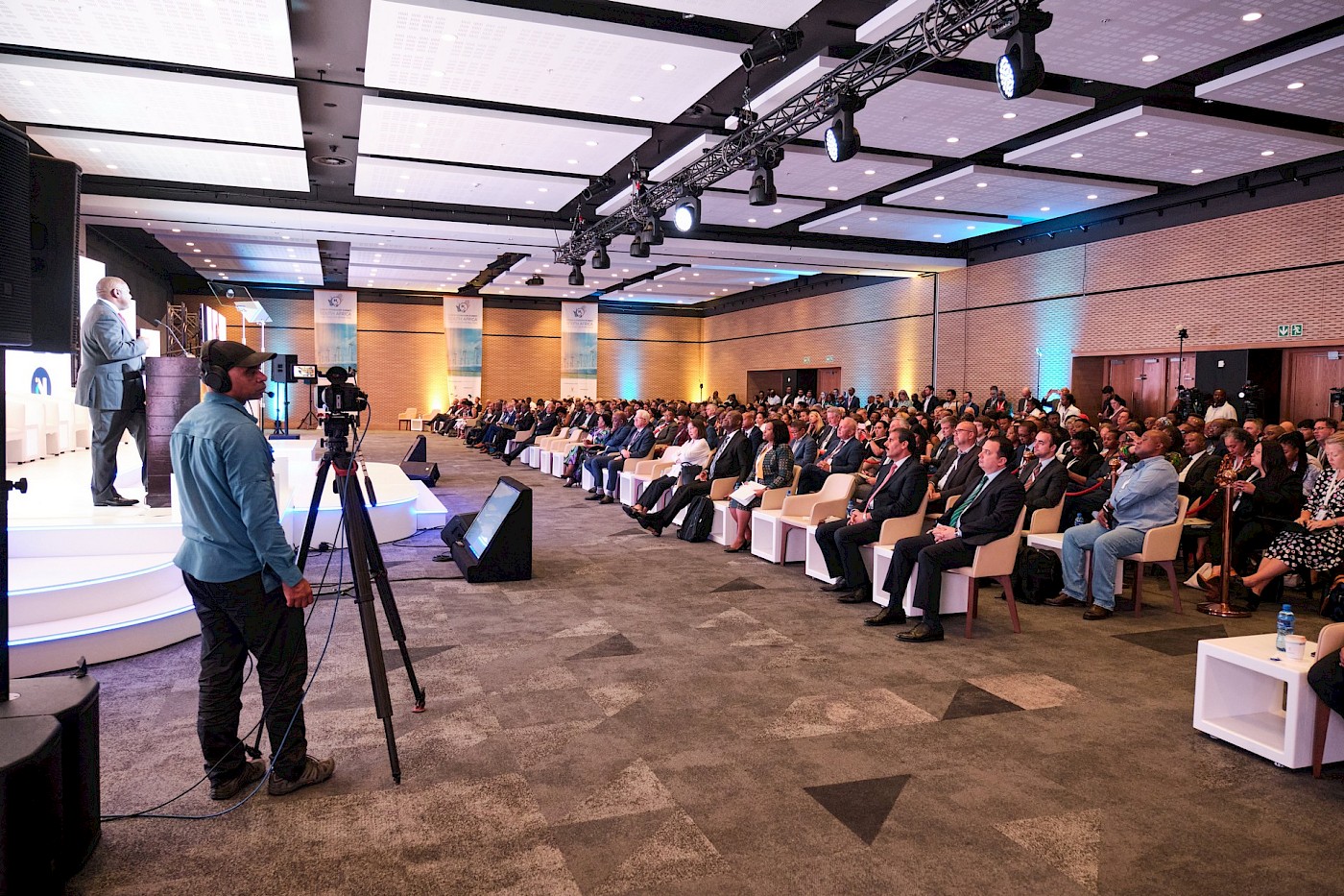 South African president Cyryl Ramaposa addresses the GIZ conference delegates in Cape Town South Africa - Photo Greg Lumley